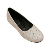Aufmer Platform cipele za žene proljeće i ravne dno plitke usta dame stana okrugle nožne cipele na casual