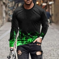 Tdoqot muške majice s dugim rukavima - Fall Flame Crewneck casual trendi majica zelena veličine 4xl