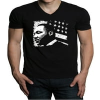 Muški Martin Luther King američki zastava Crni V-izrez majica X-Veliki crni