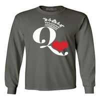 Trgovina 4EVER-ova kraljica srčana majica s dugim rukavima xxx-veliki ugljen