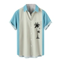 Muška kokosova stablo Ispis Havajska košulja Regularni fit s kratkim rukavima Blokiranje boja za blokiranje