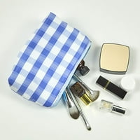 Zipper Velikog kapaciteta prijenosna višenamjenska torba za pranje karirane tkanine kozmetička torba