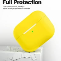 Airpods Pro 2. Poklopac za proizvodnju futrole, zaštitni mekani silikonski pribor za muškarce za muškarce za žene Dječaci djevojke za Apple Airpods Pro Gen 2, prednja LED vidljiva-žuta