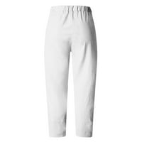 Levmjia Ženske posteljine hlače za čišćenje ljeto visokog struka latinske hlače sa perjem od pamuka