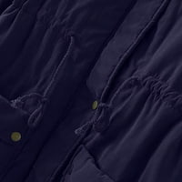 Olyvenn Fleece dvostruka kopačka jakna za kopuni jakne za žene Dugi rukav Solid džepovi plus ženska odjeća Top Mornary XXL