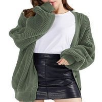 Beiwei Women Jacke Dugme Downwear Duge dugi rukav džemper vrećica dame dame se džemperi otvara prednju
