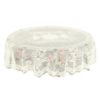Promocija čipke stolnjak okruglog bijelog u ruci cvjetna ruža poklopac elegantan trpezarijski stol