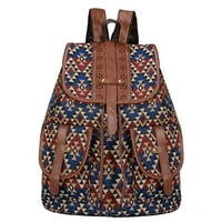 COLISHA BOHO vezena ruksačka torbica za žene, vintage ručno izrađen izvezeni platneni ruksak za etničko