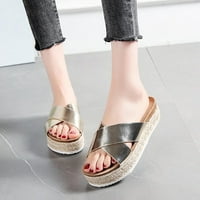 Klizni sandale za žene Djevojke Dressy Open Wedge Sandal Ljeto Espadrille Ležerne prilike Ratform Platform