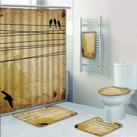 Birds kablovi ptice na vintage papiru sa mrljama boje s senfom kupaonice za kupatilo za kupanje ručnik