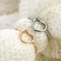 Taluosi Ženska moda Najbolji prijatelj Hollow Heart Finger prsten za prsten za prsten