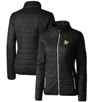 Ženski sekač i buck crni Oakland atletika Rainier Primaloft Eco puni zip jakna