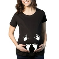 Majice Gakvov za trudnice plus veličina mama majica Trudnoća Najava Košulje Smiješno tisak kratkih rukava