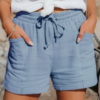 Žene teretane Hlače Žene Ljeto nacrtavanje elastičnih struka Casual Solid Shorts Kratke hlače Stretchy