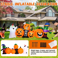 Juiluna Halloween puhački ukrasi, 8ft pušeći porodicu bundeve sa izgrađenim LED-u, ukrasima naduvavanja