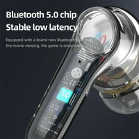 Bežični uši za Bluetooth 5. Slušalice, 30h Playtime W Wireless Case za punjenje, IP vodootporan dugme