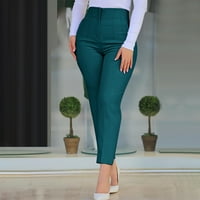 Ženske čvrste visokog struka konusne gležnjače rastepetne hlače usjeva konusne hlače tamnoplave boje