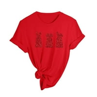Majica za žene Ženske majice Žene proljeće Ljetni zec tiskani kratki rukav o vratu majica