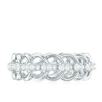 Moissnitni lančani lančani prsten za žene, srebrna u srebru, SAD 9,00