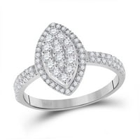 10k bijeli zlatni okrugli dijamant ovalni klaster prsten CTTW