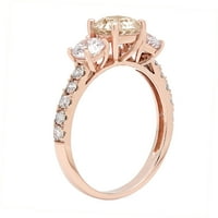 2.02ct okrugli rezani šampanjac simulirani dijamant 14k ruža zlatna godišnjica angažmana kamena prstena