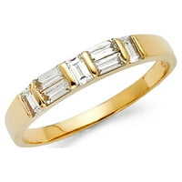 Jewels 14k žuti zlatni prsten Kubični cirkonijski CZ Ženska godišnjica Vjenčana traka veličine 8.5