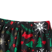 Porodične božićne pidžame setovi Xmas Womens Dečice Tracksuit majica kratkih rukava + božićne hlače