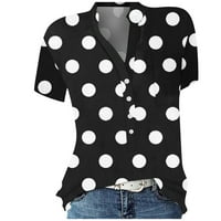 Žene Ljetne majice kratki rukav zaokruženi V izrez džepne tee vrhove