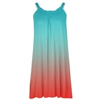 Haljine za prodaju za žene bez rukava bez rukava Fade Color haljina okrugla vrat midi fit i flare y2k