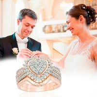 Božićni pokloni Nakit dame Modni vjenčani zlatni dijamantni prsten dva set prstena na klirensu