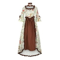 Juebong Halloween Dreck Dress Wone Vintage Court s dugim rukavima haljine visoki struk Veliki rukav