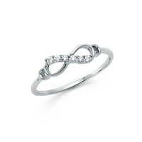 Jewels 14k Bijelo zlato Princess Cut Square Cubic cirkonija CZ Infinity Modni godišnjica prstena 7