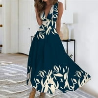 HHEI_K koktel haljine Ženska duga haljina Maxi haljina Ležerna haljina Swing Haljina Line haljina cvjetna