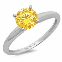 CT sjajan okrugli rez CLEAR simulirani dijamant 18k bijeli zlatni pasijans prsten sz 10