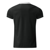 Košulje za muškarce Grafički soild patentni patentni patentni prekid ovratnika s kratkim rukavima Top