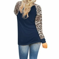 Dressy vrhovi za žene Pad pulover plus veličina boja blok Raglan majica s dugim rukavima okrugla vrat