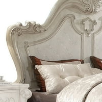 Tradicionalni stil Kalifornijski krevet Kling sa skelopiranim uzglavljem, Bijelo