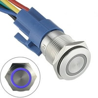 Prekidač za zatvaranje gumba prekidač 12V DC isključen od nehrđajućeg čelika LED samo-zaključavanje