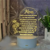 YCOLEW CLEARINCE Dekorativna svjetla LED svjetla Majčin dan poklon-LED akril 3D majčin dan Pozdrav poklon