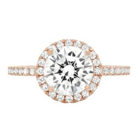 1. CT sjajan okrugli rezan originalni kultivirani dijamant VS1-VS G-H 14K Rose Gold Halo Obećaj Vjenčanje Izjava o angažmanu Dizajnerska prstena 6