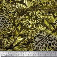 Soimoi Green Viscoza Šifon tkanina FISH & LEOPARD Životinjska kožna tkanina od dvorišta široko
