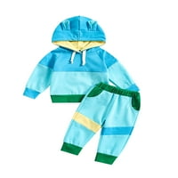 Blotona novorođenčad Dječji dječaci TrackSit set kontrast boja dugih rukava dukserica patchwork pantalone