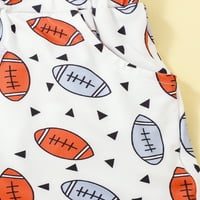 Meihuida Dječja ljetna odjeća s kratkim rukavima O-izrez Pismo opisane majice ragbi ispisane kratke