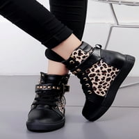Tenmi ženske modne čizme patentni patentni patentni patentni čizme leopard Print kratki čizme casual