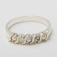 British napravio 9k bijeli zlatni kulturi biser i dijamantni ženski prsten - veličine opcije - veličine