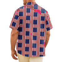 4. jula muška havajska majica USA Nacionalna majica zastava Grafički 3D majica ovratnik plus veličina