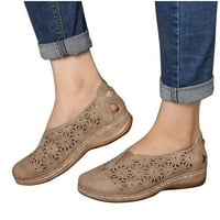 Lhked ženske vintage cipele šuplje kline pete Ležerne prilike za rimske sandale Ljetne udobne sandale Majčin dan Pokloni i kaki