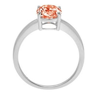 2. CT sjajan ovalni rez simulirani crveni dijamant 14k bijeli zlatni pasijans prsten sz 6