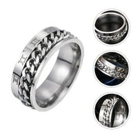 Unise modni titanijum čelični prsten rotirajući prsten rimske brojeve zvona