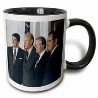 3Droza Bivši predsjednici Ronald Reagan, Gerald Ford, Jimmy Carter i Richard Nixon - Dva tonska crna krigla, 11 unca